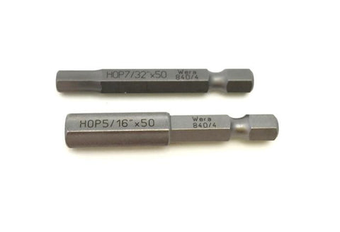 Hex Driver Bits 2" length - top view